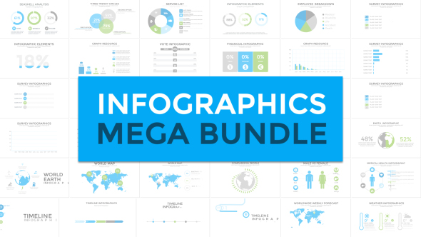 公司企业商务信息图表数据动画AE模板 Videohive Infographics Mega Bundle 19185270