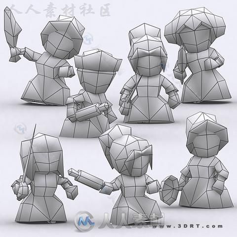 幻想少女人形生物角色3D模型Unity游戏素材资源