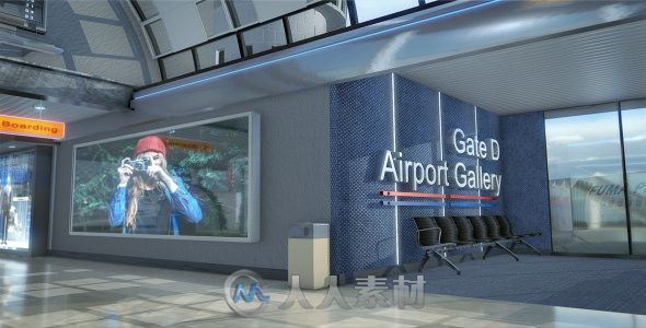 机场画廊展示幻灯片航空公司宣传片头AE模板 Videohive Airport Gallery ...