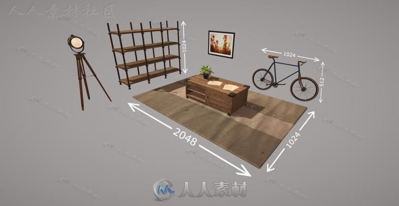 现代房屋室内家居工业环境3D模型Unity游戏素材资源