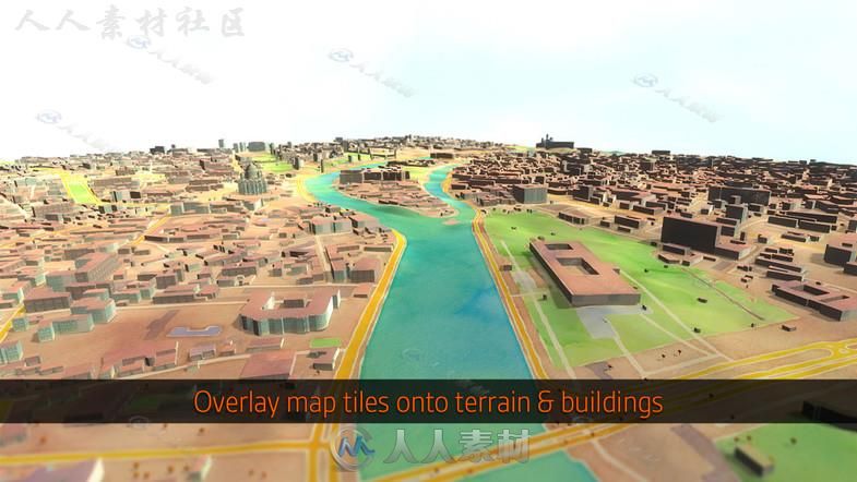 自动的城市地形和交通系统生成工具建模编辑器扩充Unity游戏素材资源