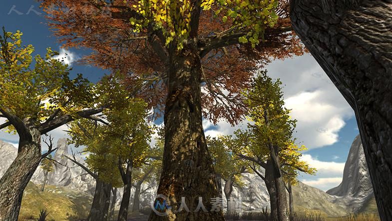 岩石树木幻想山林环境3D模型Unity游戏素材资源