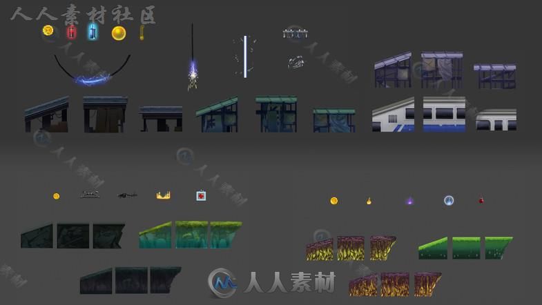 2D复古像素艺术平台游戏包套件完整项目Unity游戏素材资源