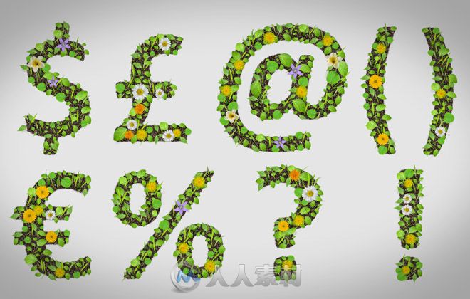 清新自然的绿叶花卉生长字母表标题动画AE模板 Videohive Foliage Alphabet 16562797