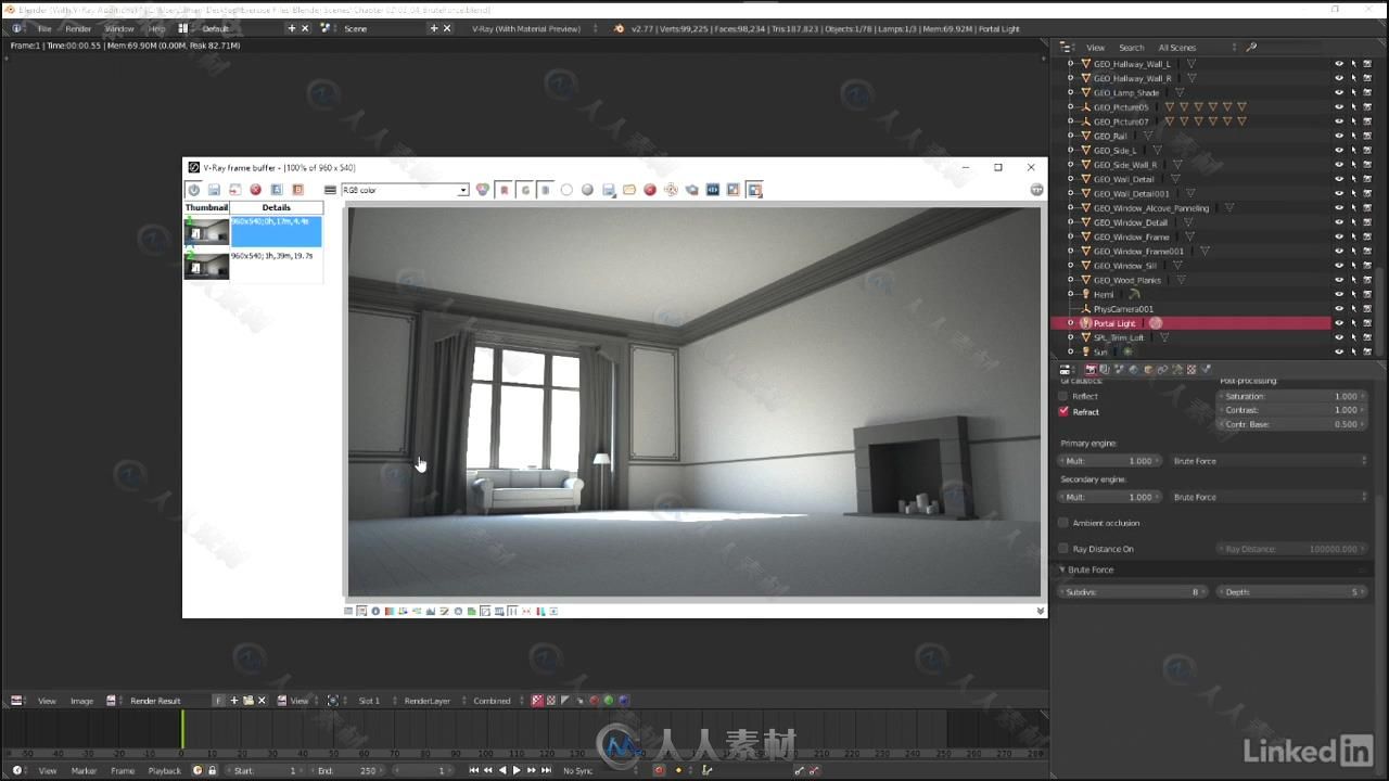 Blender中V-Ray3.0渲染技术基础训练视频教程 Blender V-Ray 3.0 Basics
