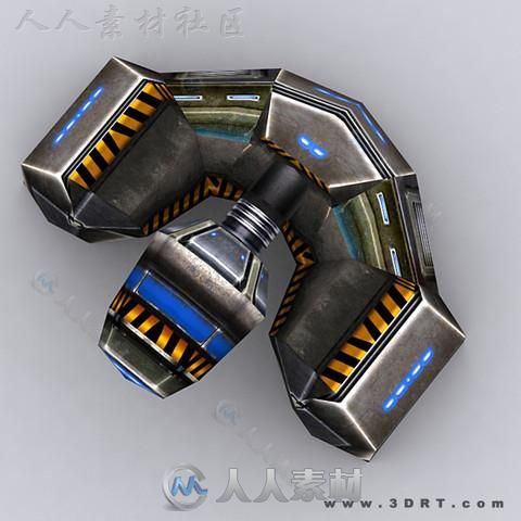 强大的炮塔科幻武器3D模型Unity游戏素材资源