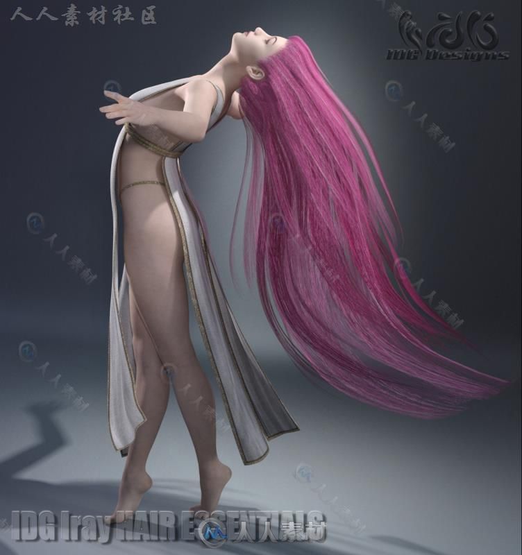 女性鲜艳美丽的头发着色器3D模型合辑