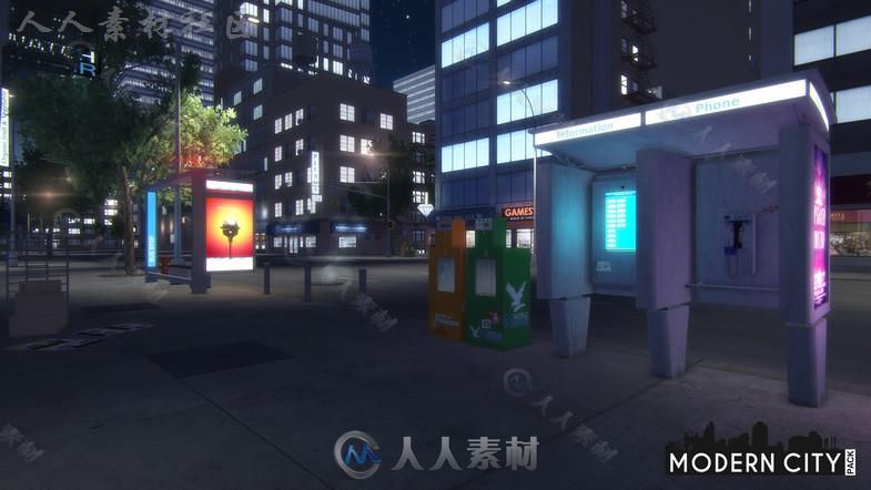 高度详细的现代城市环境3D模型Unity游戏素材资源