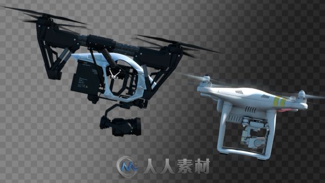 创意现代高科技无人机展示幻灯片AE模板 Videohive Quadcopters Flying Pack 19580535