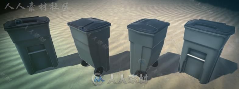 城市各种垃圾桶工业道具3D模型Unity游戏素材资源