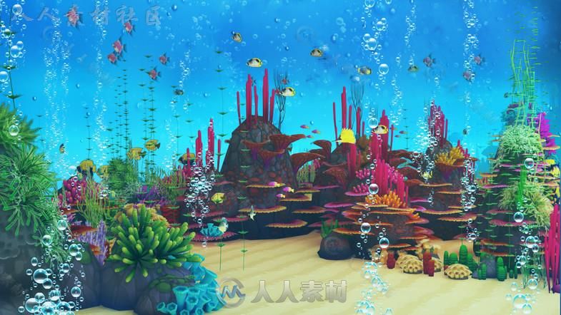 美丽的珊瑚森林海藻谷环境3D模型Unity游戏素材资源