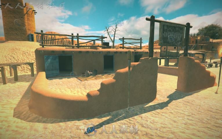 独特的美洲西南部原住民村庄历史环境3D模型Unity游戏素材资源