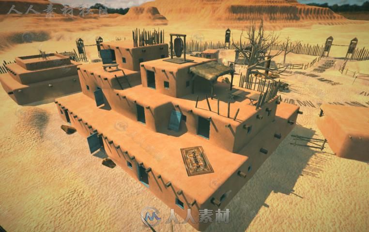 独特的美洲西南部原住民村庄历史环境3D模型Unity游戏素材资源