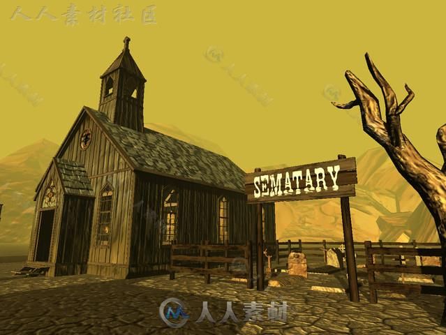 完整狂野的的西部城镇历史环境3D模型Unity游戏素材资源