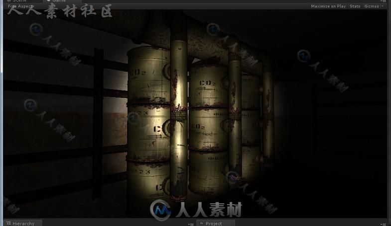 恐怖可怕的走廊工业环境3D模型Unity游戏素材资源