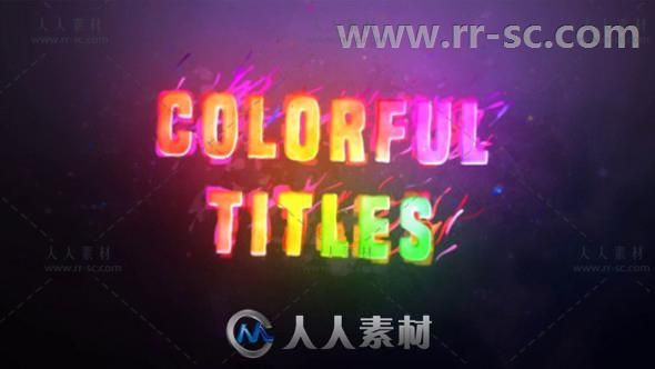 现代时尚独特多彩液体标题展示幻灯片AE模板 Videohive Colorful Titles 20198053
