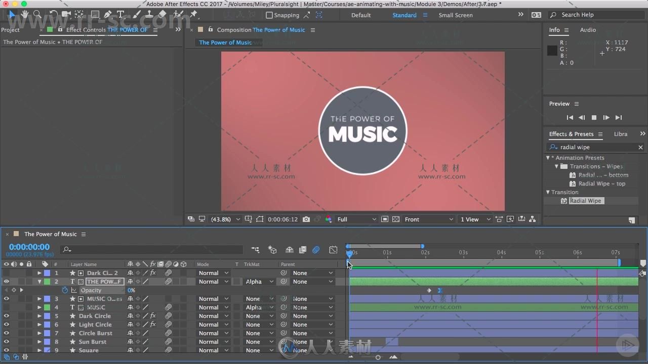 AE音乐律动图形动画实例训练视频教程 Pluralsight After Effects CC Animating wit...