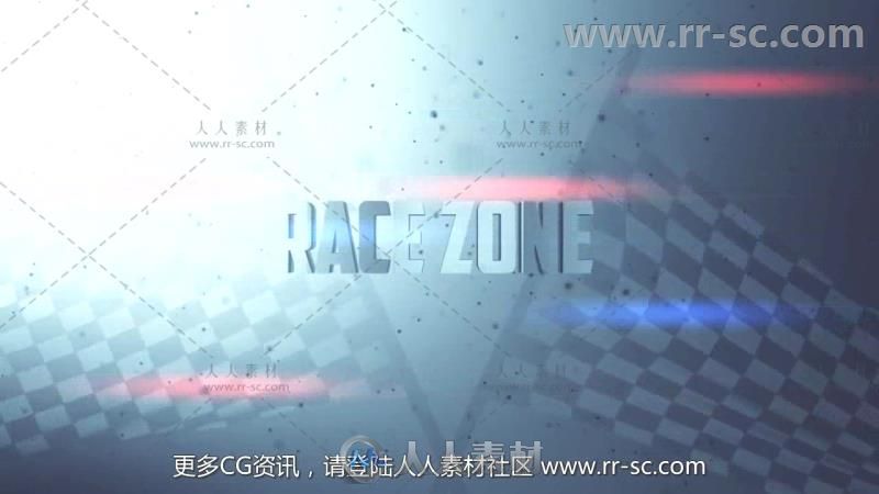 炫酷体育赛区标题设计展示幻灯片AE模板  Race Zone Title Design
