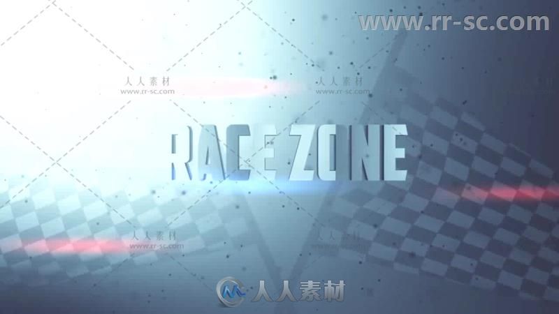 炫酷体育赛区标题设计展示幻灯片AE模板  Race Zone Title Design