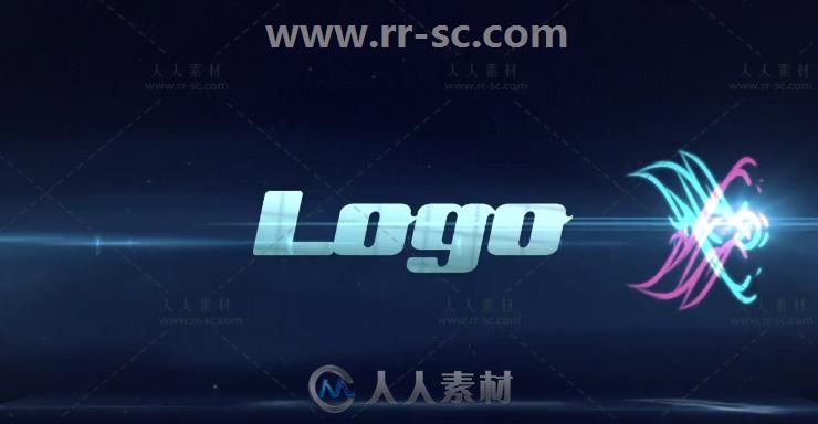 美丽发光条纹飘动标志展示Logo演绎AE模板 Light Streaks Logo