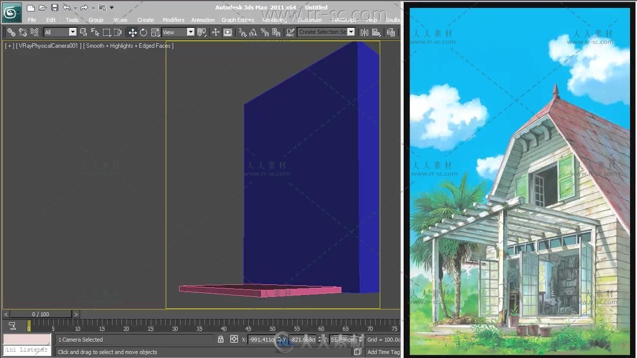在3ds Max2011和Photoshop CS5创建一个风格化的房子视频教程