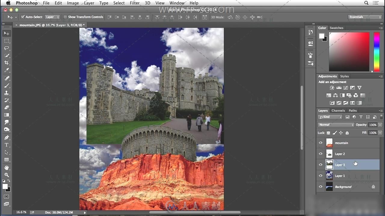 Photoshop制作山上绝美梦幻城堡视频教程