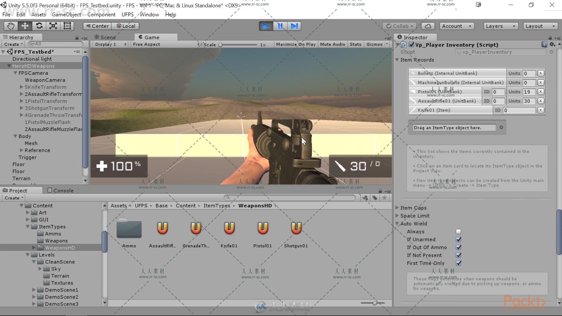 Unity与UFPS框架射击游戏制作视频教程 PACKT PUBLISHING BUILDING AN FPS GAME WIT...