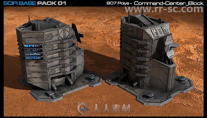 专业的战争基地科幻环境3D模型Unity游戏素材资源