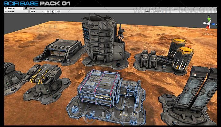 专业的战争基地科幻环境3D模型Unity游戏素材资源