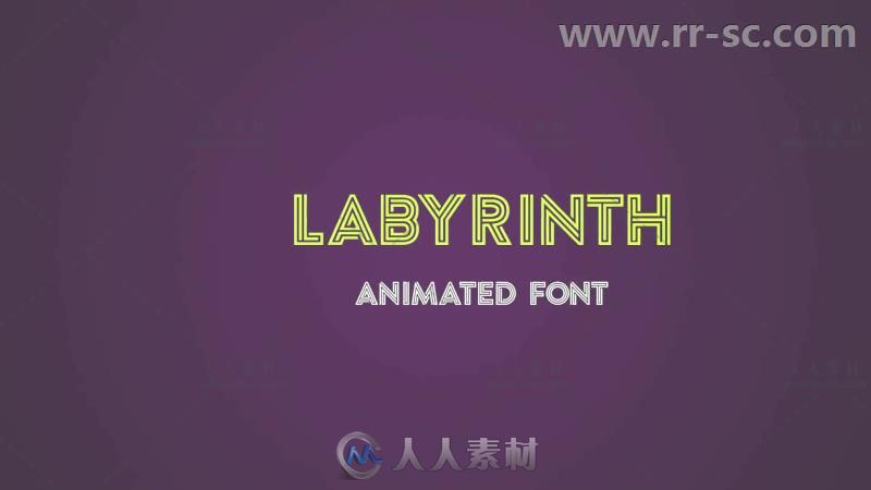 有趣的霓虹灯迷宫特效英文字母书写展示动画AE模版Labyrinth Animated Font 18...