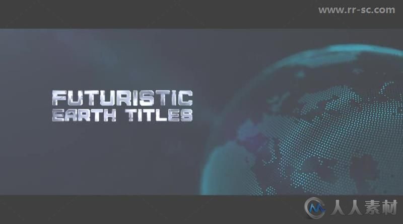 未来科技地球金属质感文字标题动画AE模版 Videohive Futuristic Earth Titles 1...
