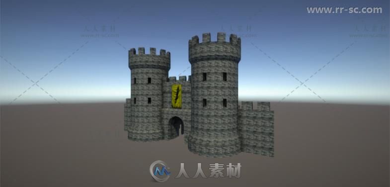 典型的中世纪建筑历史环境3D模型Unity素材资源
