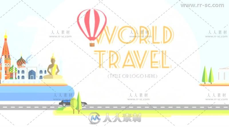 现代平面图形视频解说城市旅游介绍宣传AE模板 Videohive World Travel 20198020