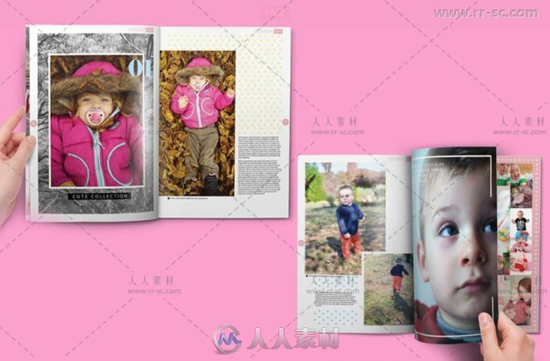 时尚可爱的婴儿杂志indesign排版模板