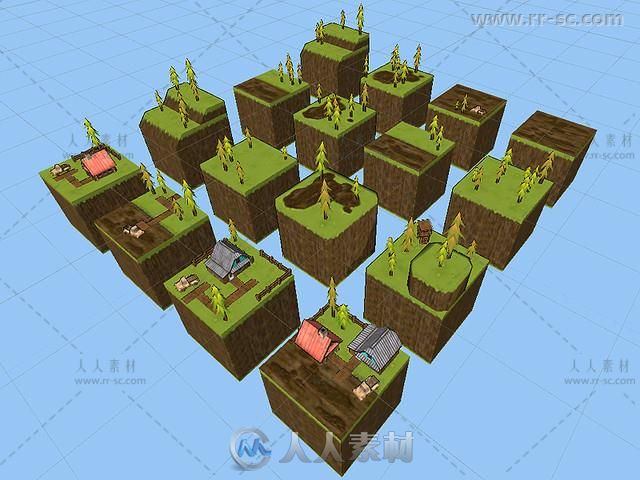 模块化卡通风景景观3D模型Unity游戏素材资源