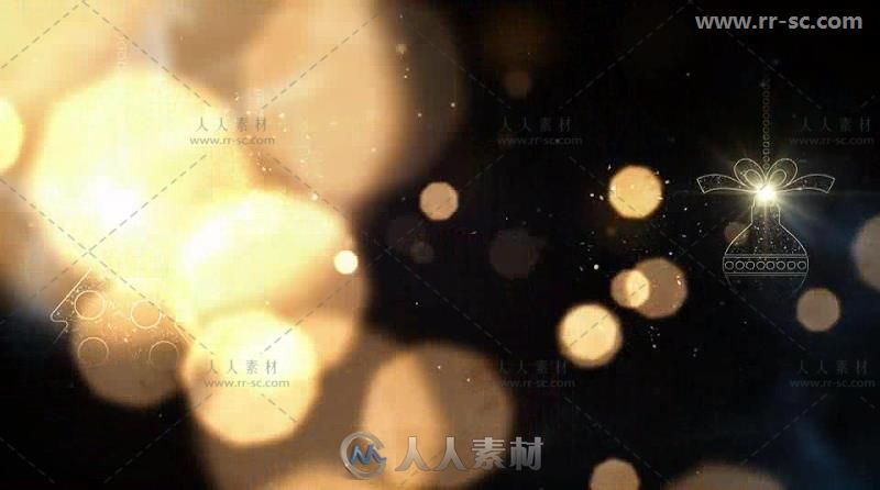璀璨金色粒子展示圣诞节文字标题动画AE模板