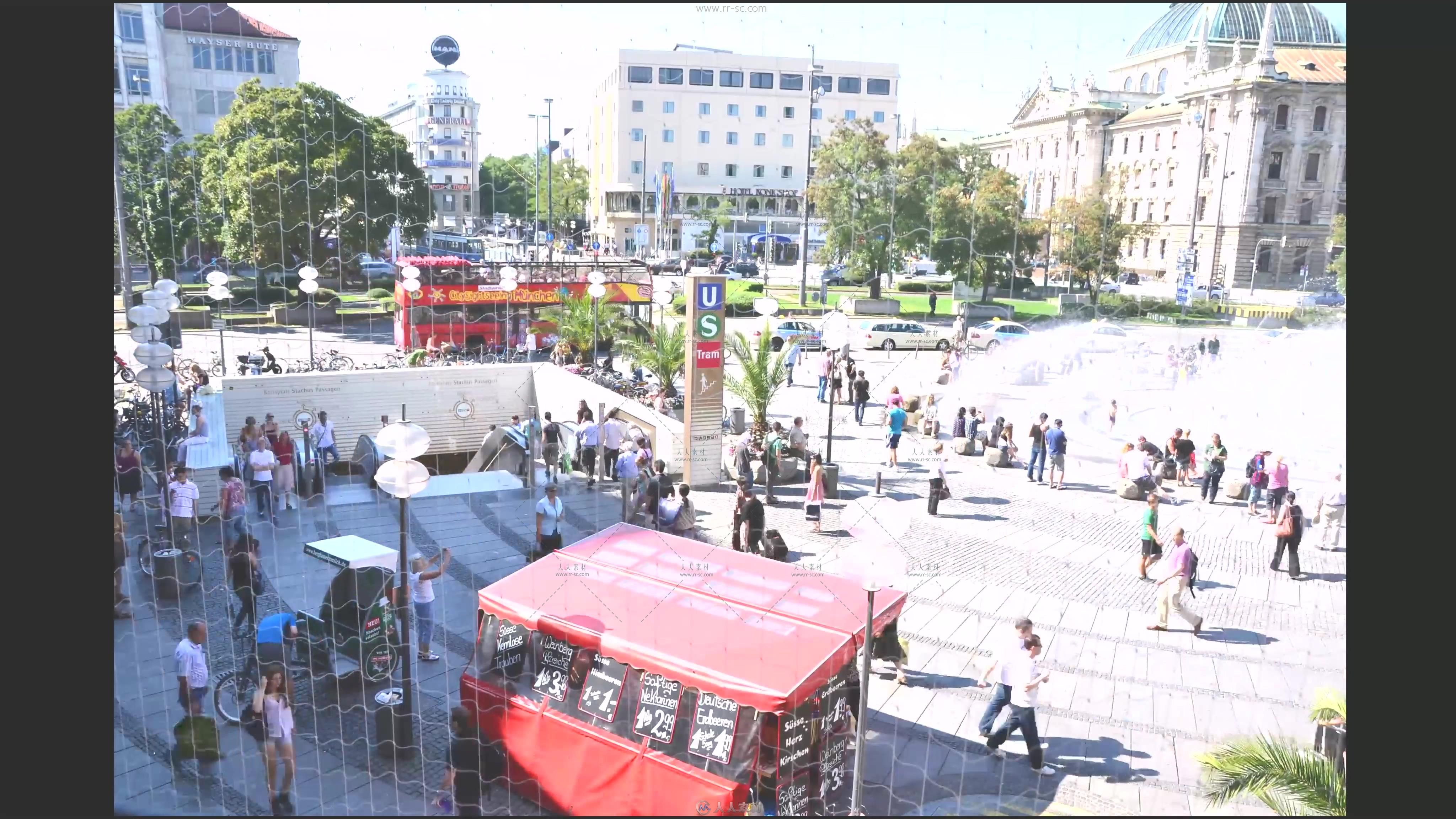 城市广场人群走动高清实拍视频素材