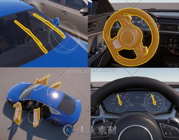 高质量现代拟真汽车3D模型Unity游戏素材资源