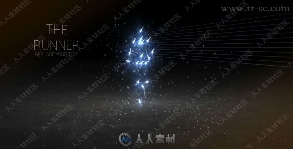 虚拟粒子光点奔跑者Logo演绎动画AE模版