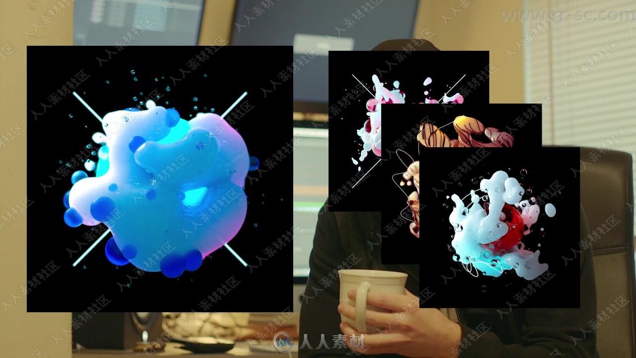 C4D中X-Particles抽象艺术渲染技术视频教程