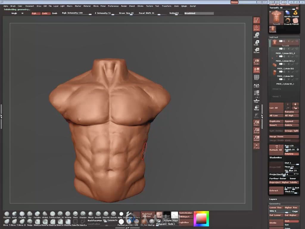 ZBrush人体雕刻与肌肉结构分析视频教程