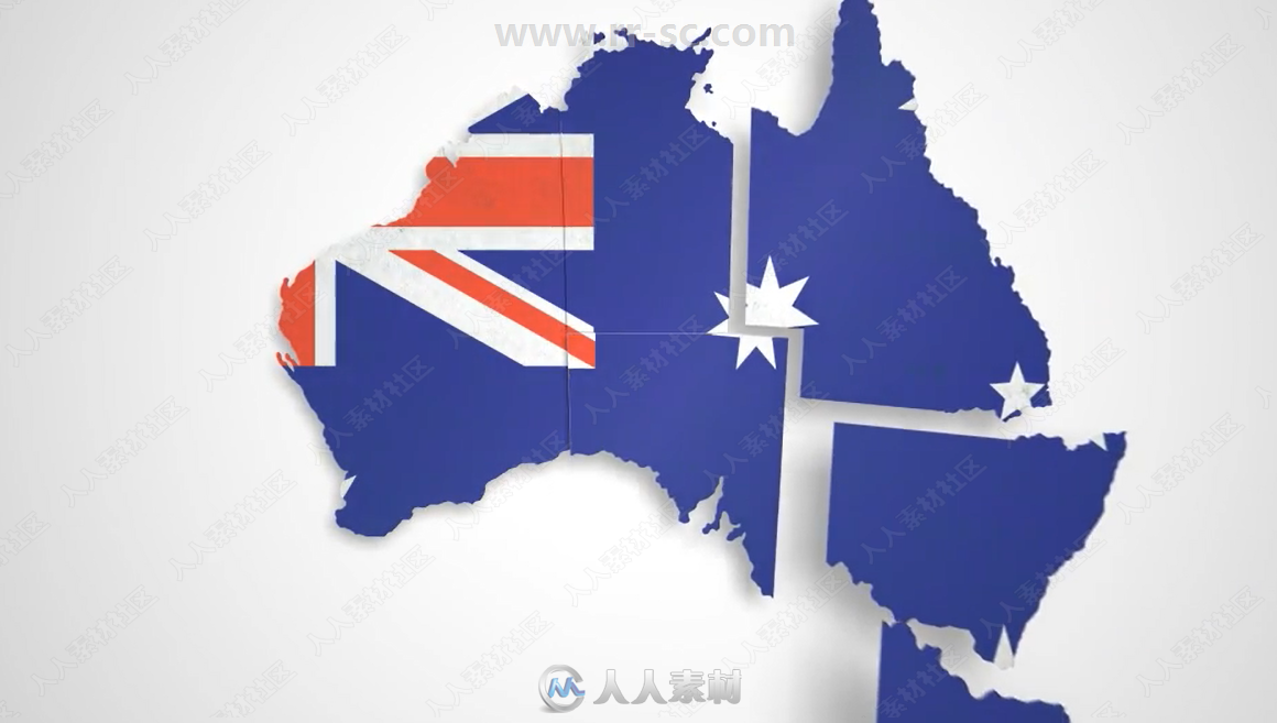 澳大利亚地图标注创意设计AE模板合集