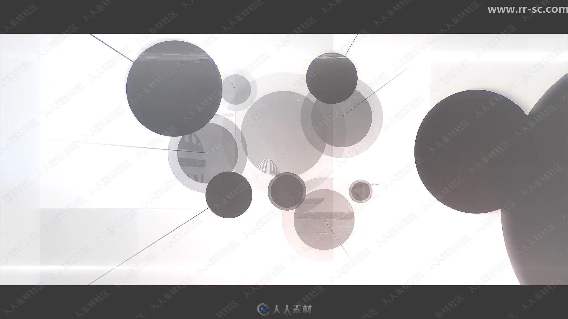 创意视差圆圈特效幻灯片展示动画AE模板