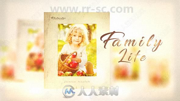 幸福甜蜜家庭生活照片幻灯片相册动画AE模板合集