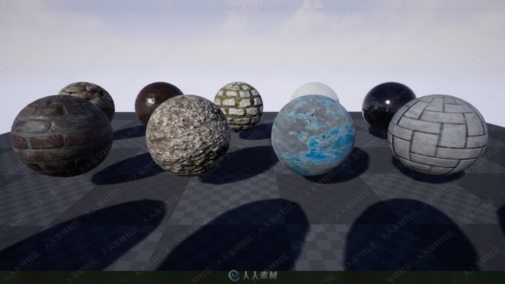 游戏场景建设卵石橡胶材料UE4游戏素材资源