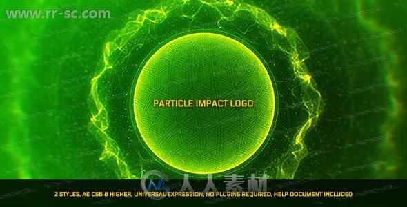 圆形发光体粒子围绕爆炸logo动画演绎AE模板