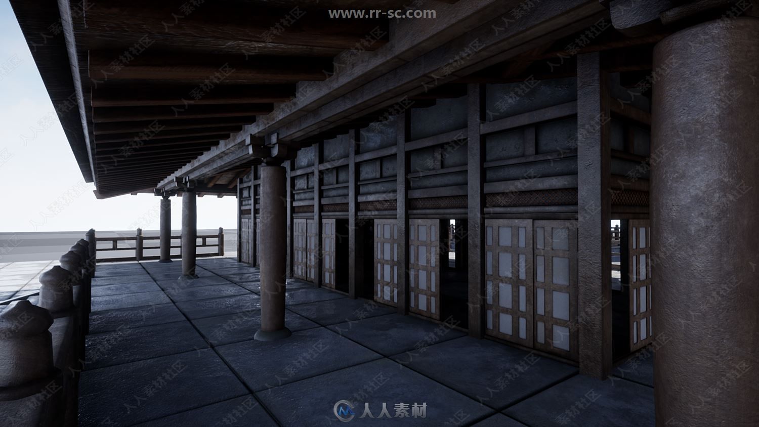 亚洲神庙寺庙建筑景观3D模型UE4游戏素材资源