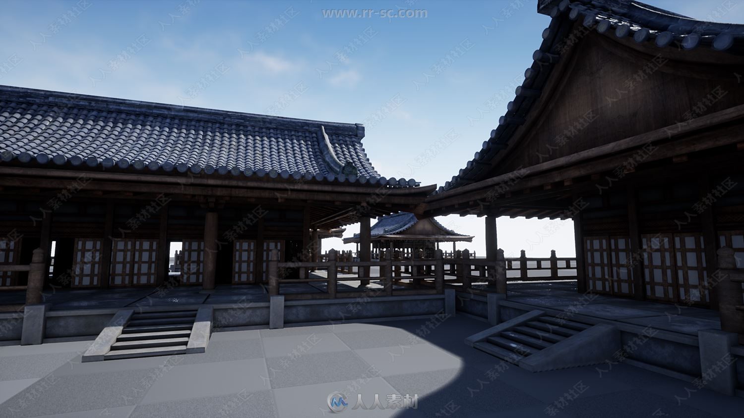 亚洲神庙寺庙建筑景观3D模型UE4游戏素材资源