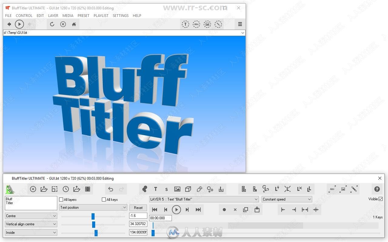 BluffTitler三维标题动画制作软件V14.1.1.2版