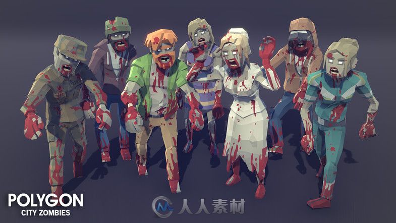 POLYGON - City Zombies 1.0 - 低面数的卡通僵尸模型